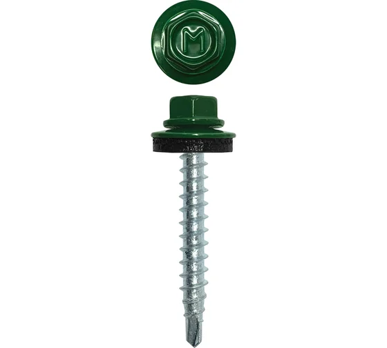 Саморез кровельный RAL6005 4,8х29 дерево 250шт зеленый мох Daxmer