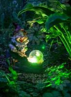 Фигура садовая 25,5см Гном старатель с LED подсв. солн.батарея 623 Чудесный Сад