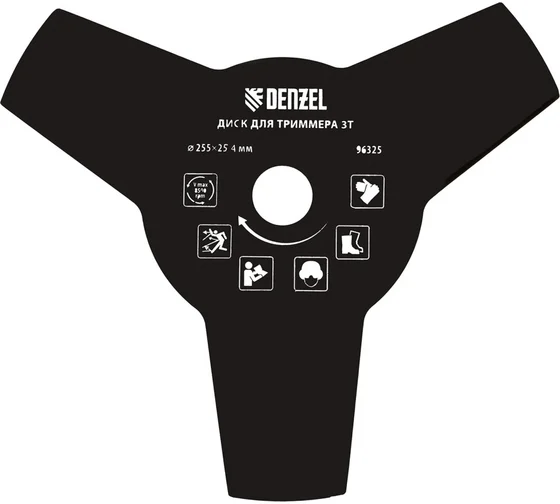 Диск для триммера 255х25,4мм 1,6мм 3 лезвия Denzel