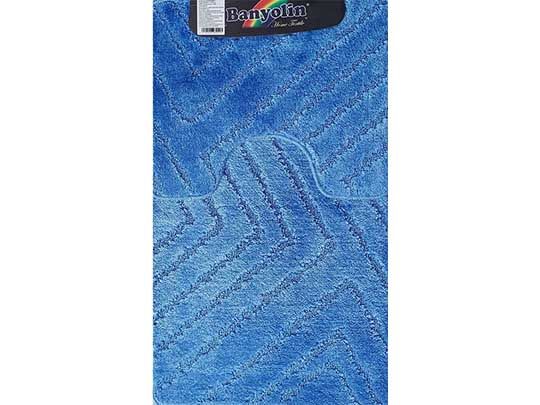 Коврик в ванную двойной  55х90 45х55 синий  Санакс