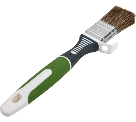Кисть плоская 30х12мм прорезиненная ручка смешанный ворс зеленая Color Expert