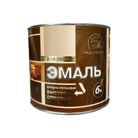 Эмаль для пола АУ 1,9л красно-коричневая б/с Радуга