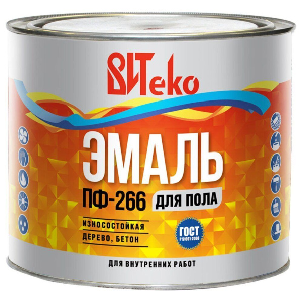 Эмаль для пола ПФ-266 золотисто-коричневая  5,0кг Витеко