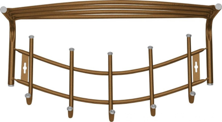 Вешалка настенная 5 крючков ВНП4/БЖ с полкой бежевый Премиум 4 Nika