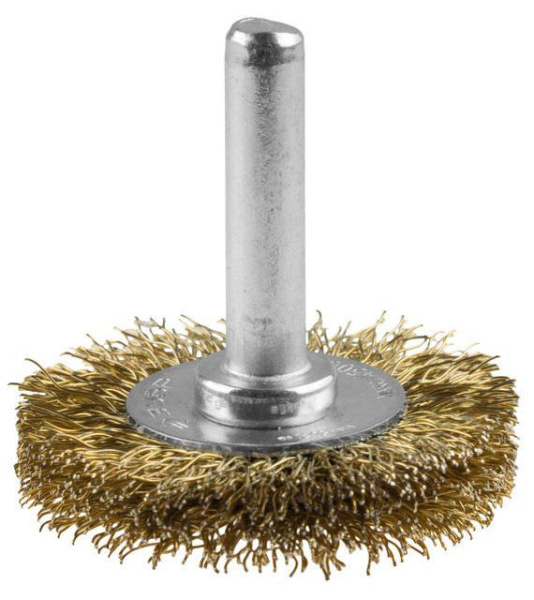 Щетка крацовка для дрели диск 100мм проволока витая латунированная Зубр Эксперт