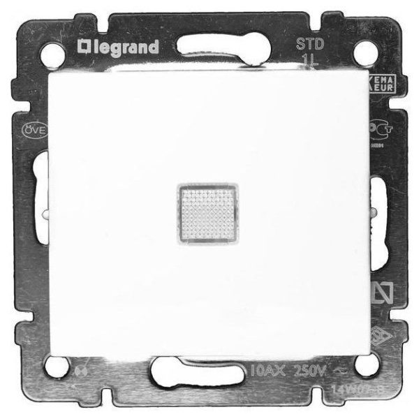 Выключатель механизм 1-кл белый с индикатором Legrand Valena