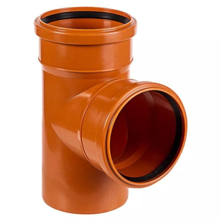 ПВХ Тройник 160х160х90 оранжевый Полипластик